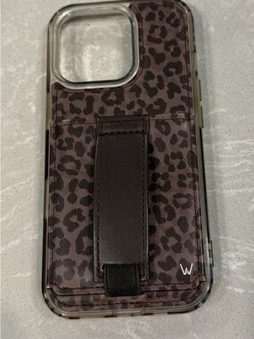 Wildflower Leopard Print Brown Card Slot Phone Case